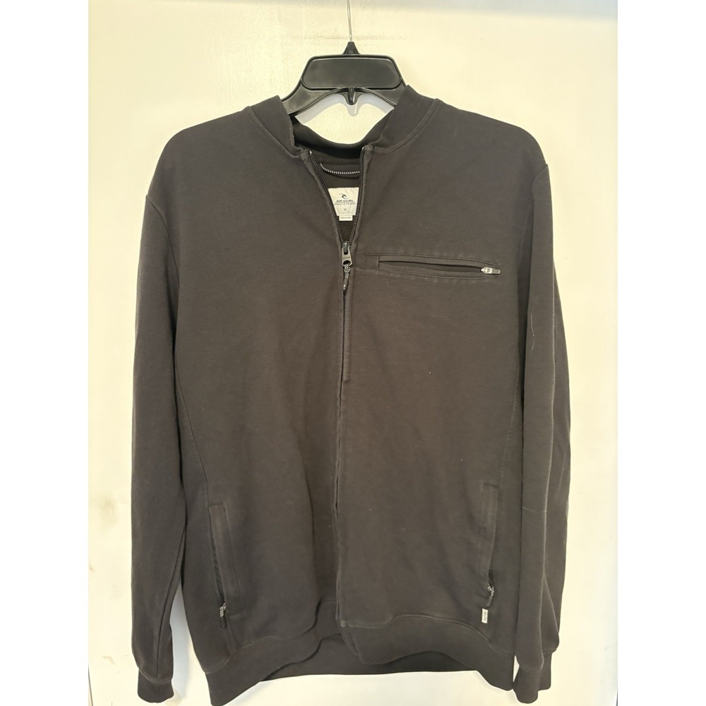 Rip Curl Jacket Mens Medium Anti Series Hooded Dark Gray/Black Pockets Full Zip